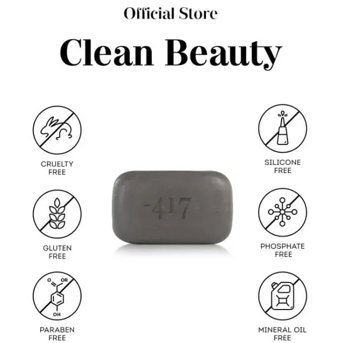 -417 Dead Sea Vegan 3pcs Pack Black Dead Sea Mud Soap Mineral Cleanser for Face & Body