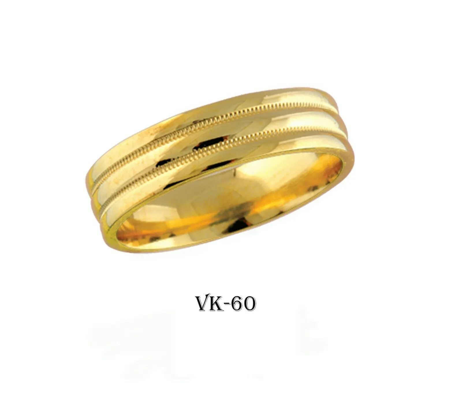 14k Solid Gold Elegant Ladies Modern Shiny Disc Finish Flat Band 6MM Ring VK60v