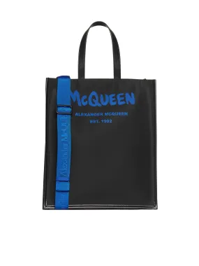 Alexander Mcqueen Graffiti Logo Printed Tote Bag