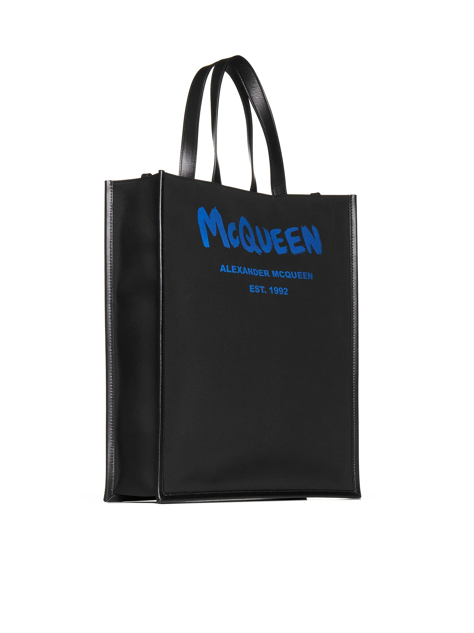 Alexander Mcqueen Graffiti Logo Printed Tote Bag