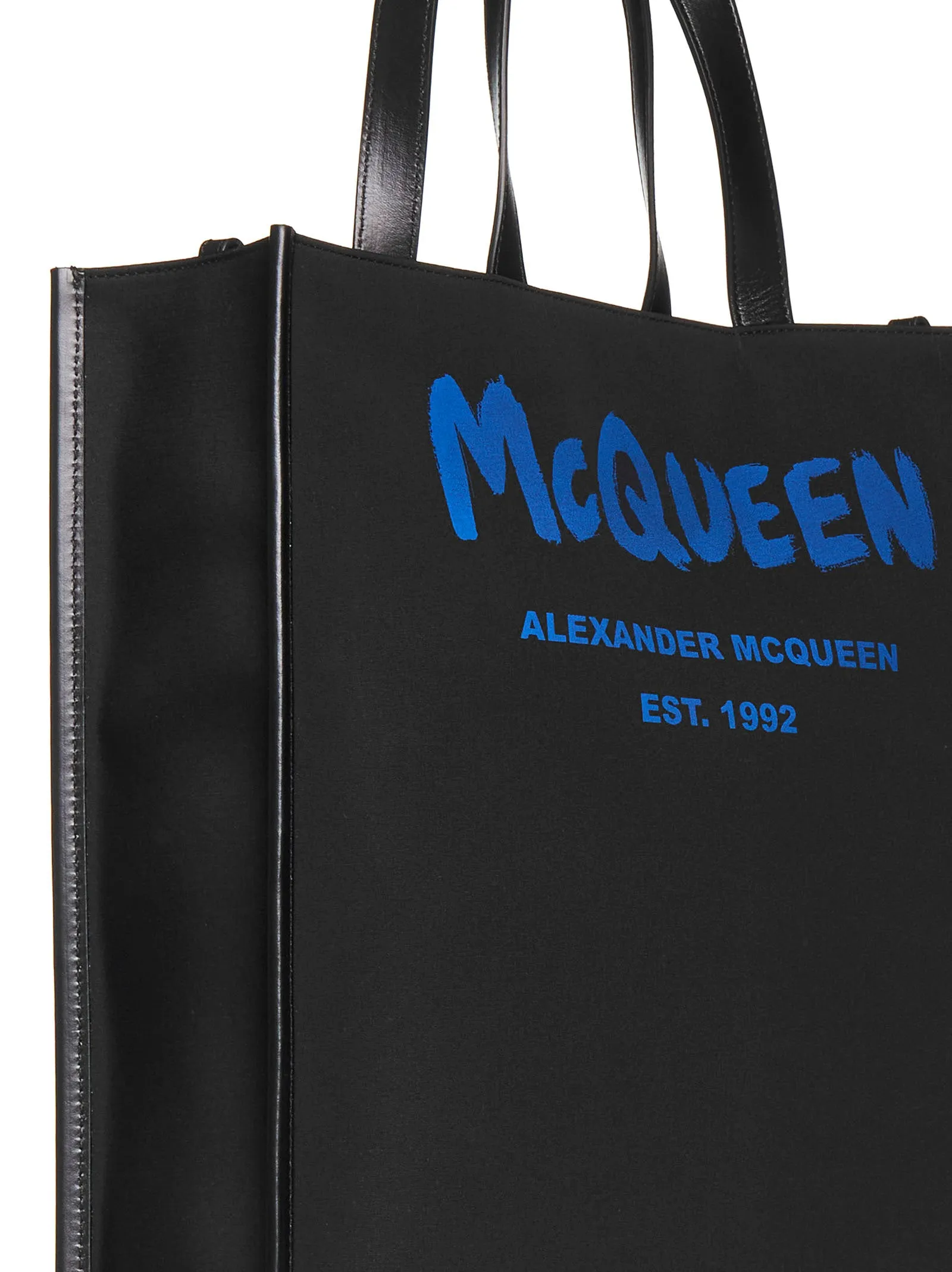 Alexander Mcqueen Graffiti Logo Printed Tote Bag