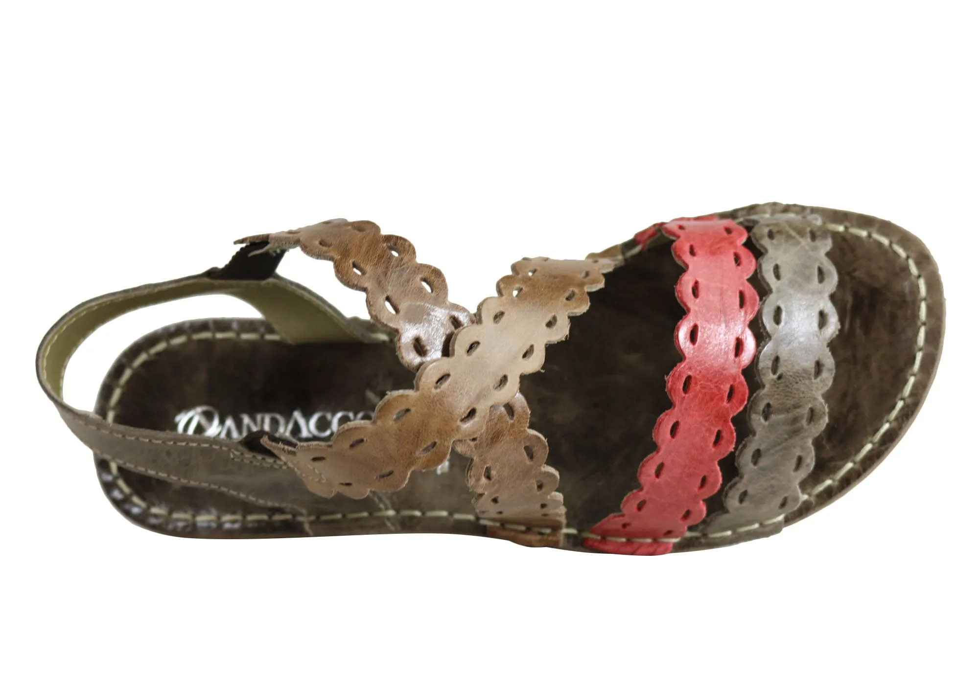 Andacco Cairns Womens Comfortable Flat Leather Sandals Made In Brazil