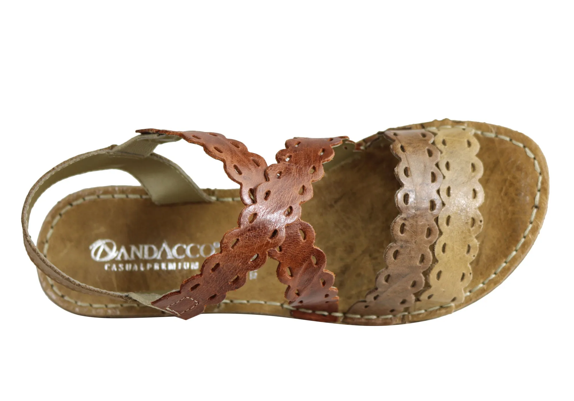 Andacco Cairns Womens Comfortable Flat Leather Sandals Made In Brazil