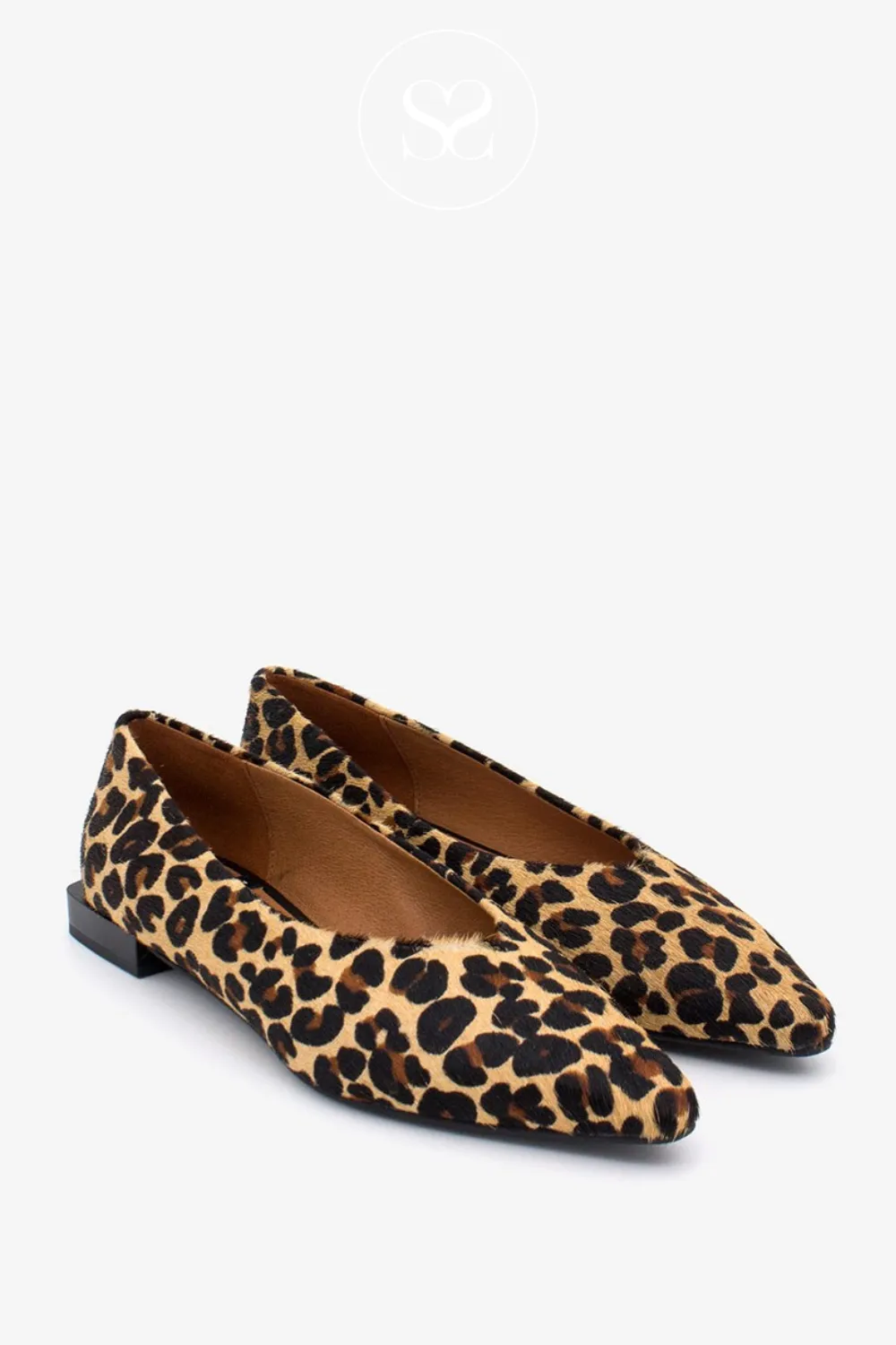 ANGEL ALARCON 24500 LEATHER  LEOPARD FLAT PUMPS