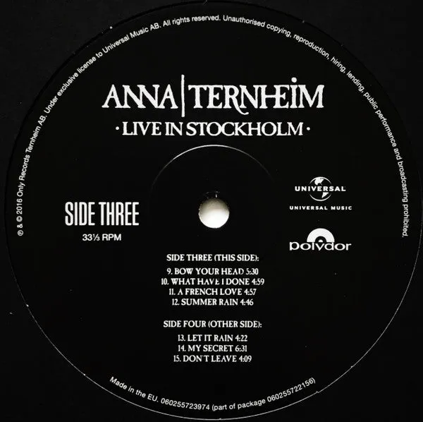 Anna Ternheim ~ Live In Stockholm