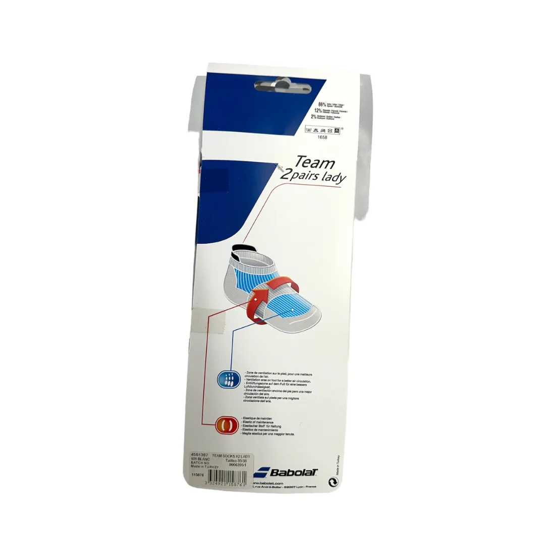 Babolat Team 2 Pairs Socks [White]