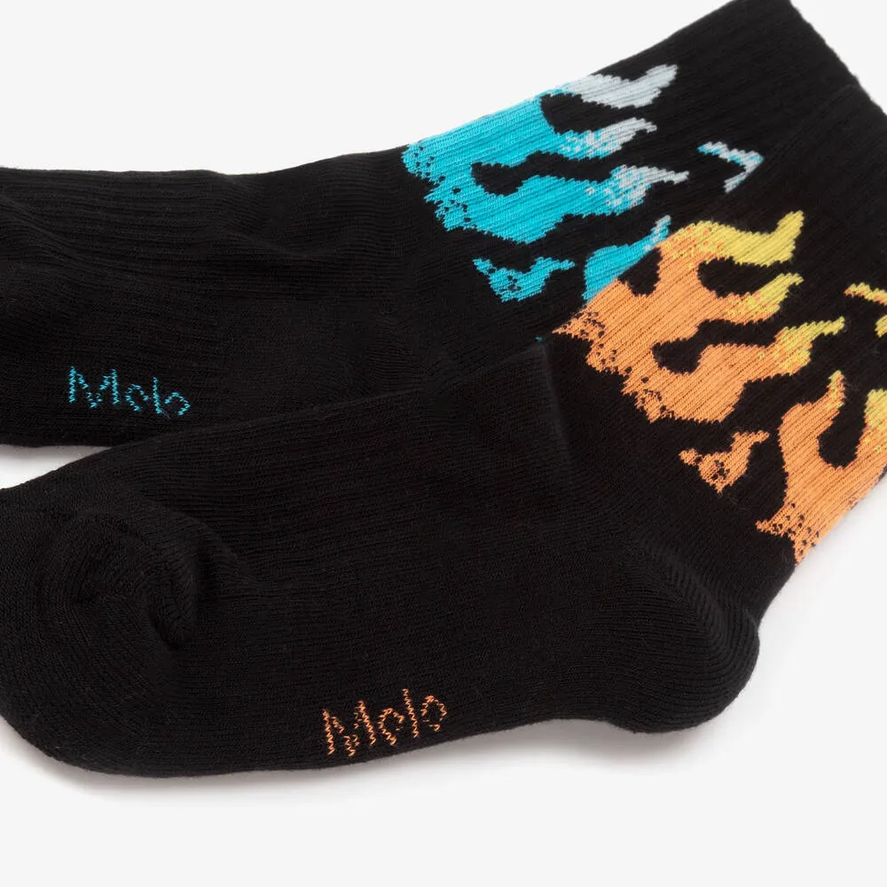 Black Flame Cotton Socks (2 Pack)