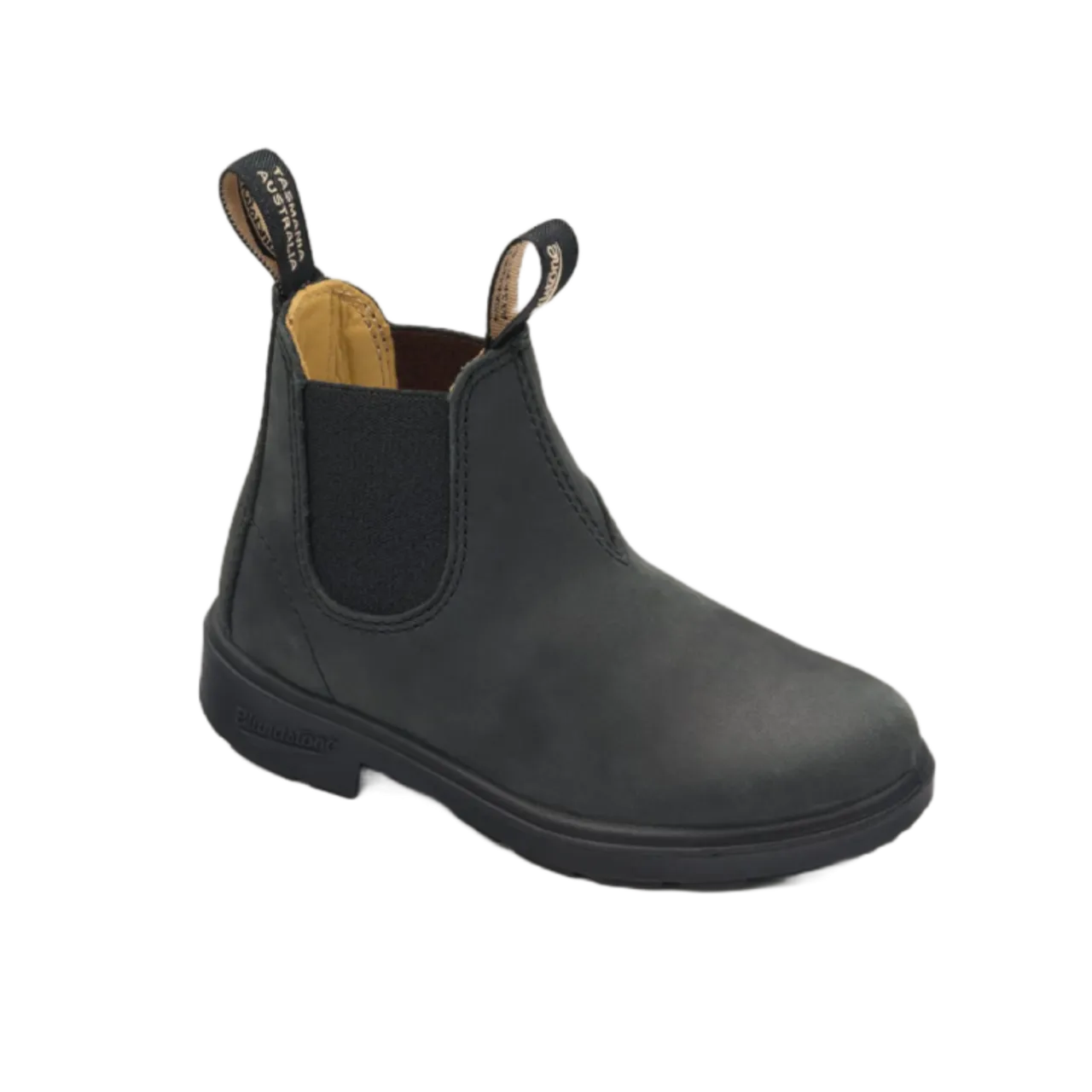 Blundstone 1325 Kids Rustic Black Leather Lined Water Resistant Elastic Sided Boots