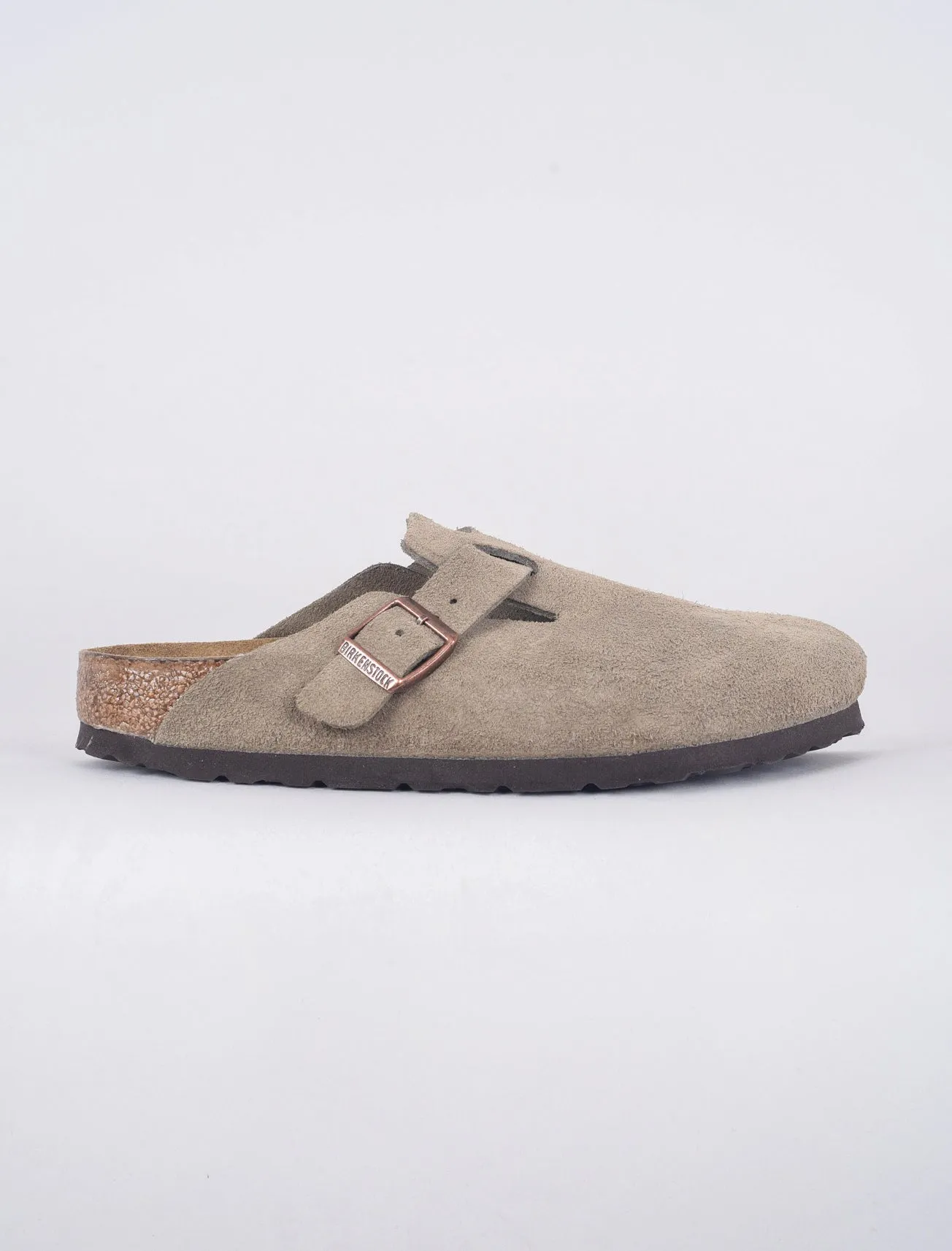 Boston Suede Clogs, Taupe