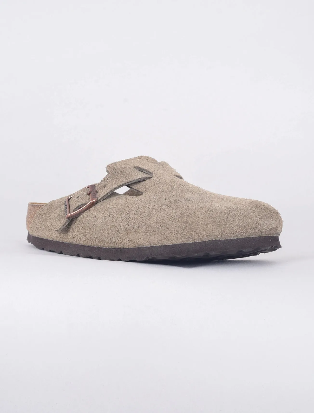 Boston Suede Clogs, Taupe