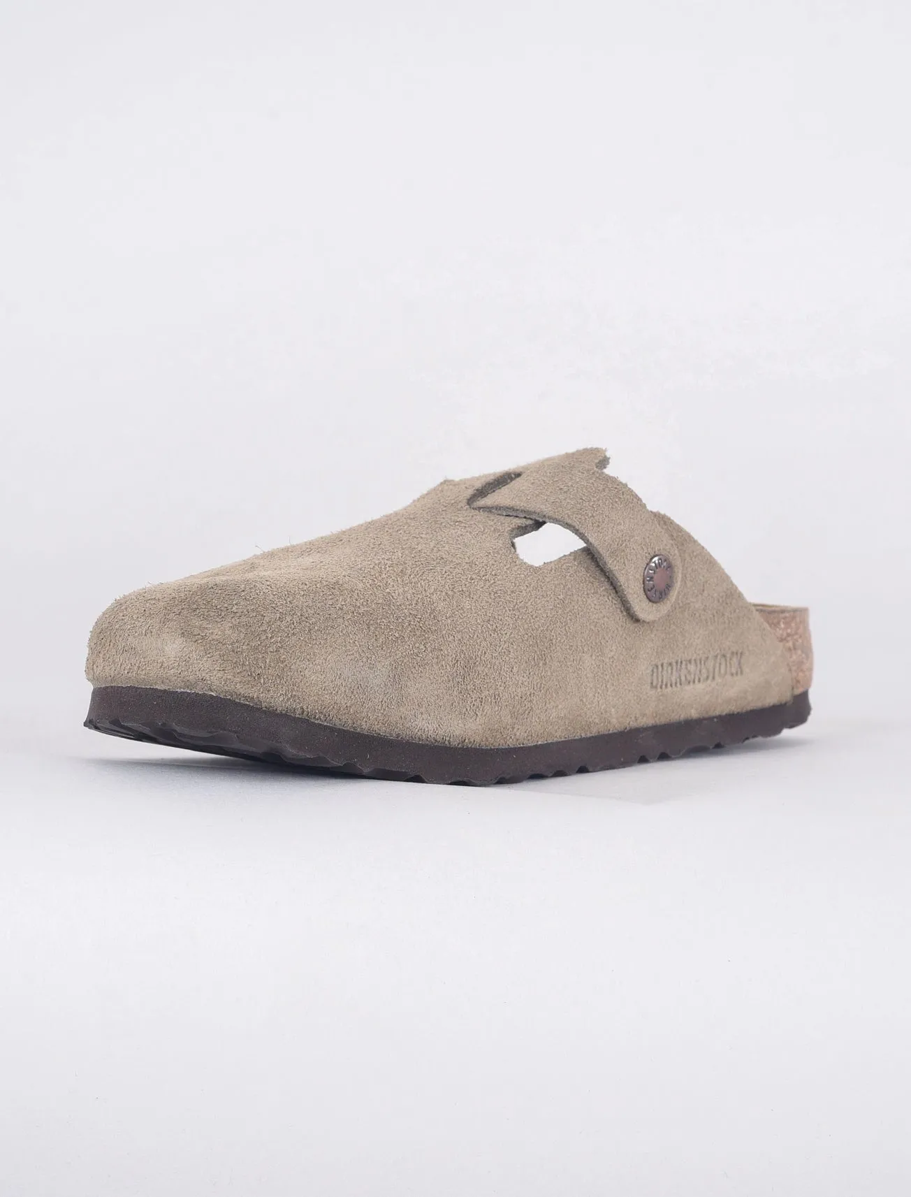 Boston Suede Clogs, Taupe