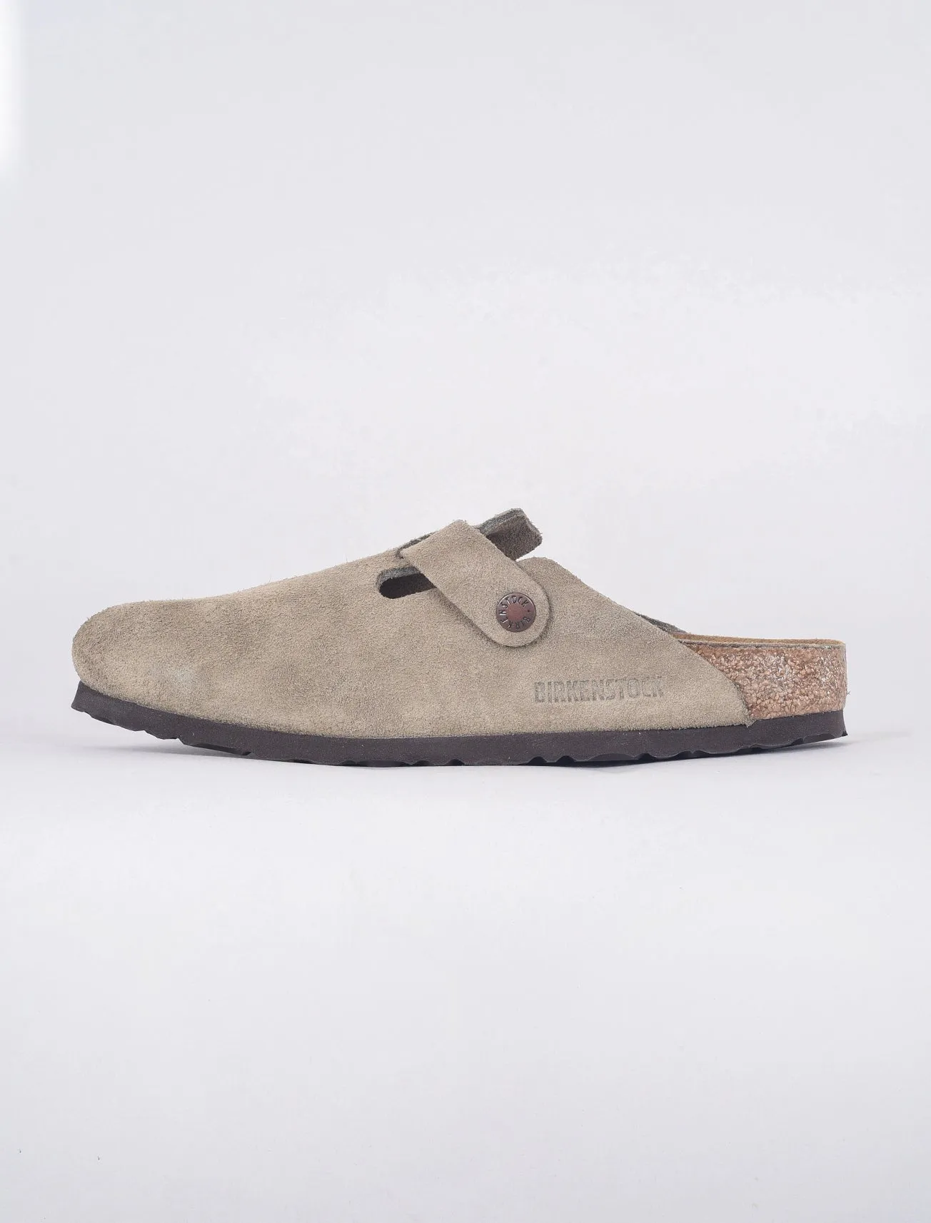 Boston Suede Clogs, Taupe