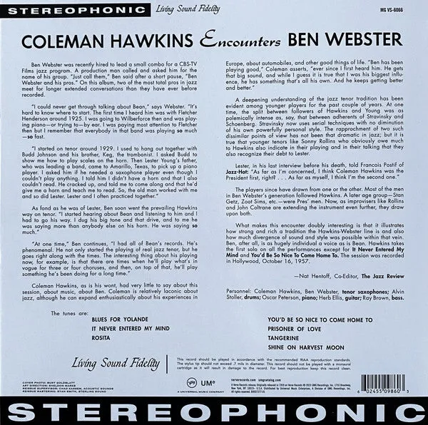 Coleman Hawkins Encounters Ben Webster ~ Coleman Hawkins Encounters Ben Webster