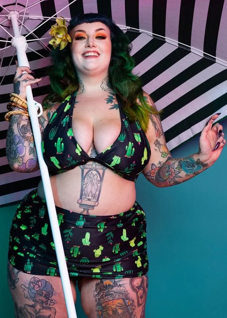 Collectif x Playful Promises Cactus 50's Bikini Pants Black