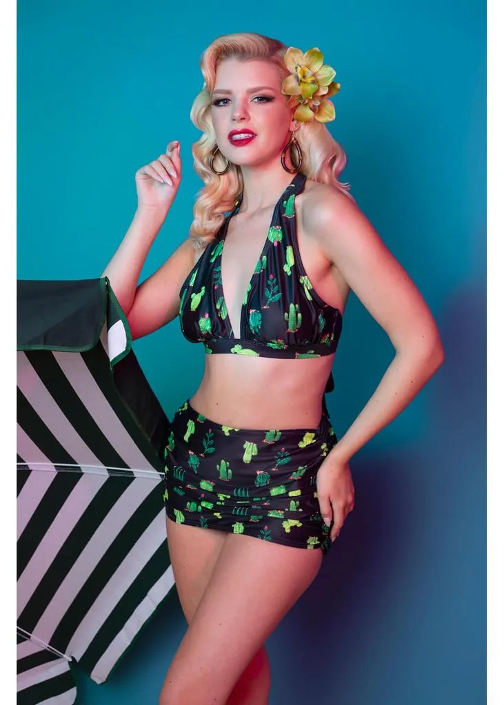 Collectif x Playful Promises Cactus 50's Bikini Pants Black