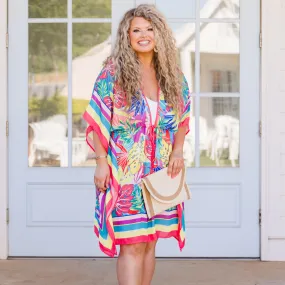 Coolin' On The Beach Kimono, Pink Combo