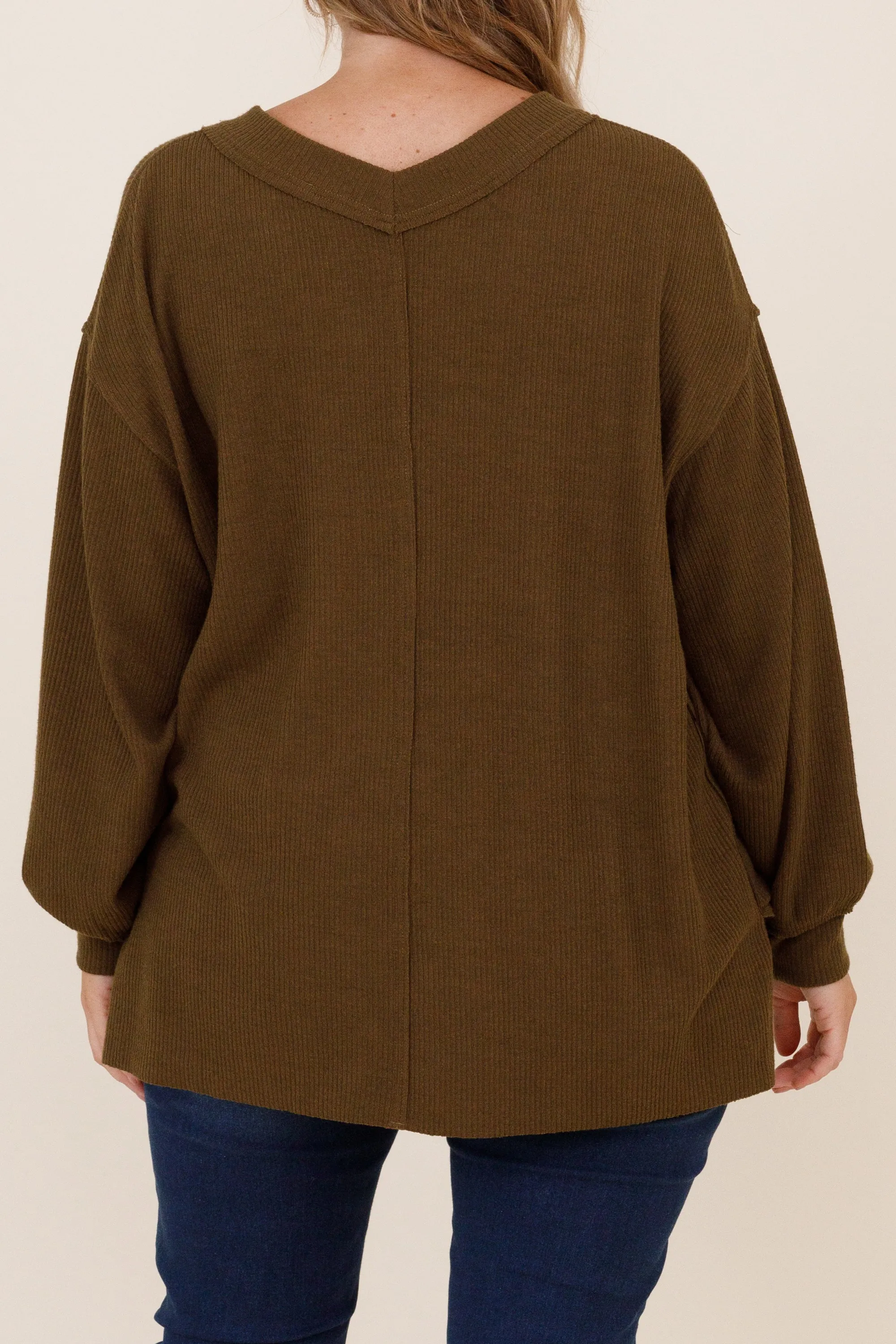 Cozy Textured Sweatshirt, Olive