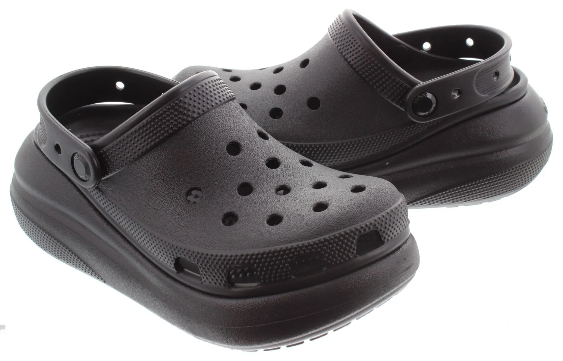 CROCS Ladies Classic Crush Clogs In Black