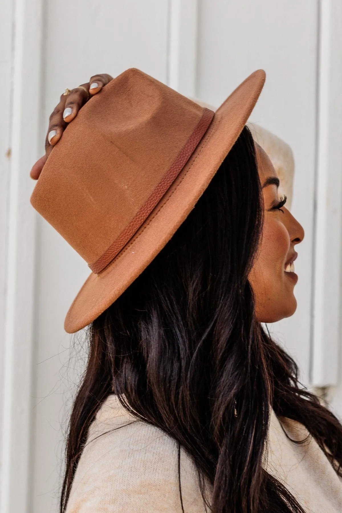 Desert Blooms Felt Panama Hat- Brown