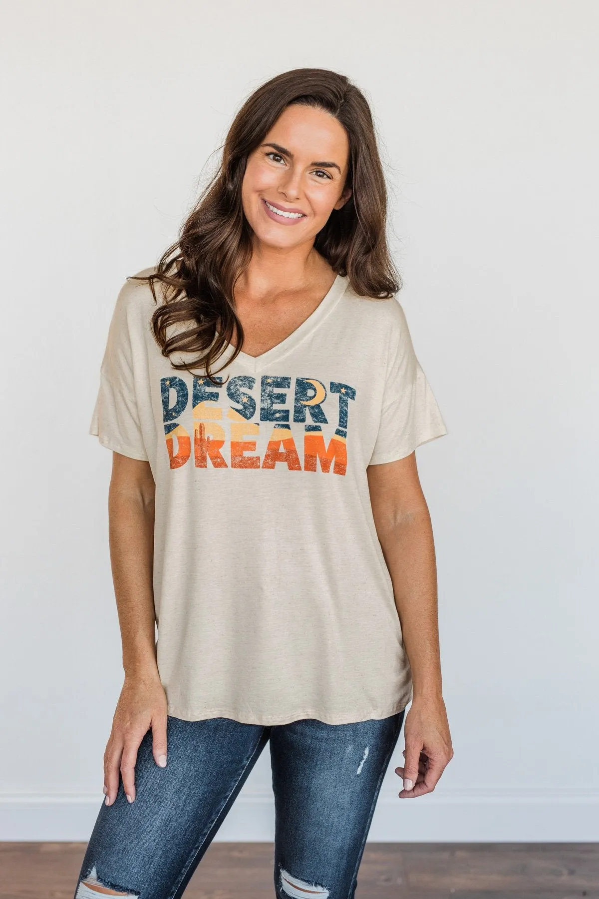 Desert Dream Graphic Tee- Heathered Oatmeal