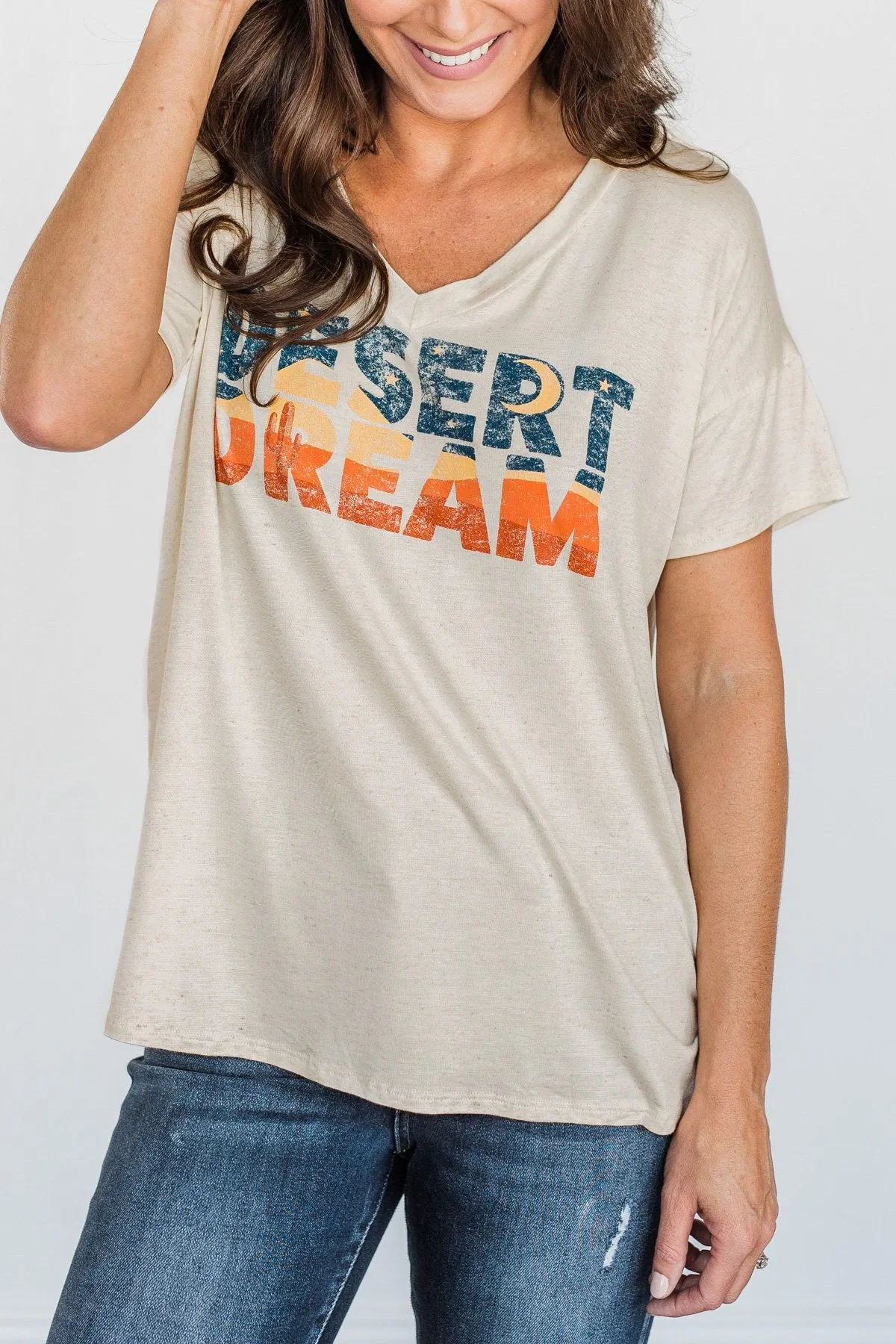 Desert Dream Graphic Tee- Heathered Oatmeal