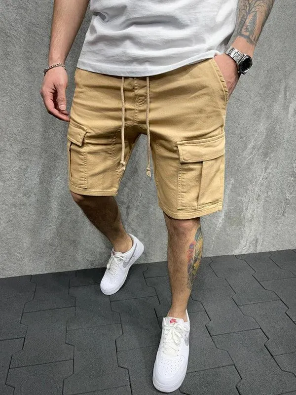 Drawstring Men Cargo Shorts