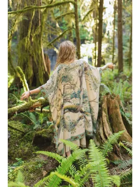 Earth & Sky Bohemian Artisan Printed Long Duster Bamboo Kimono Robe