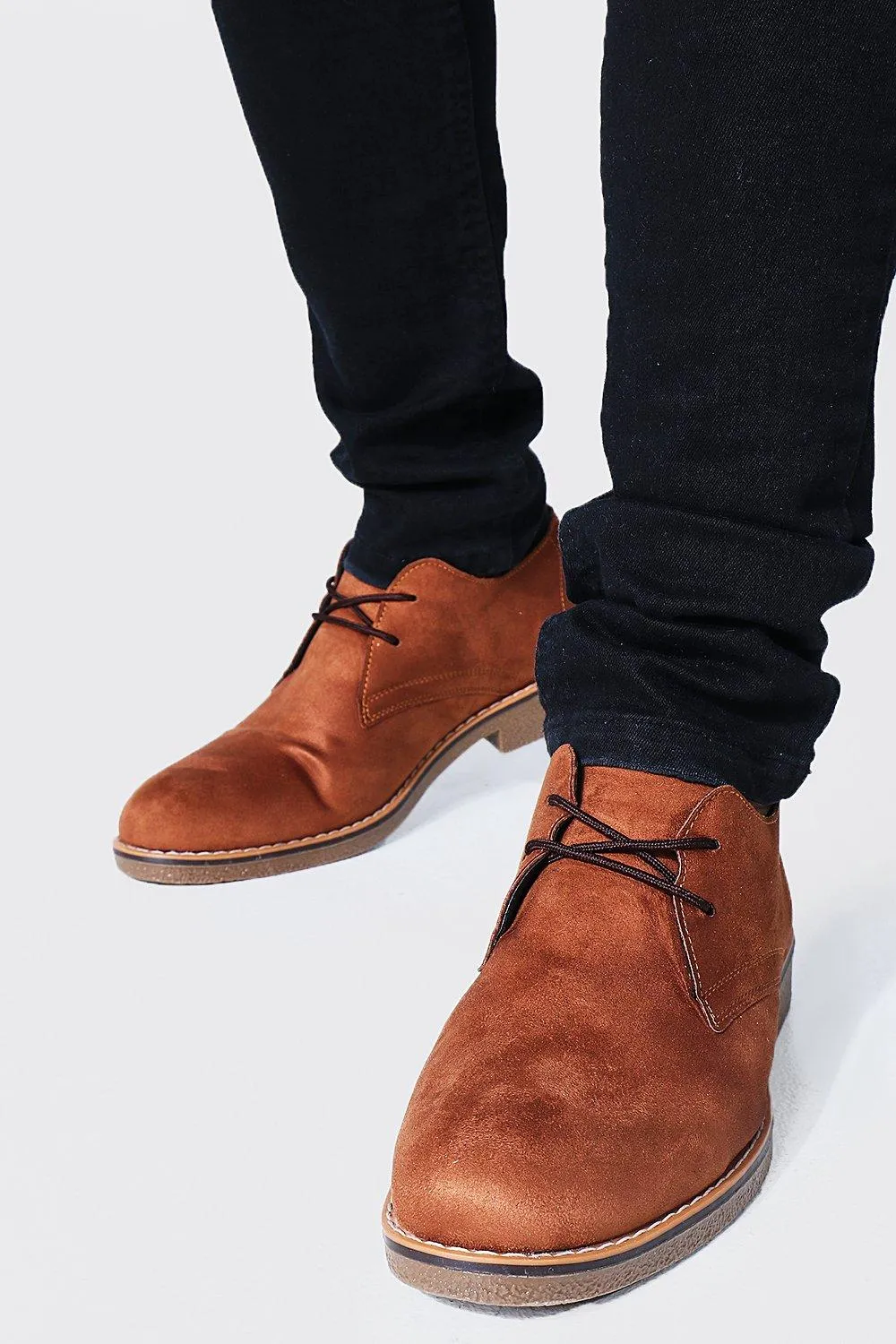 Faux Suede Desert Shoe | boohooMAN UK