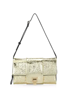 Flip Metallic Shoulder Bag in Gold