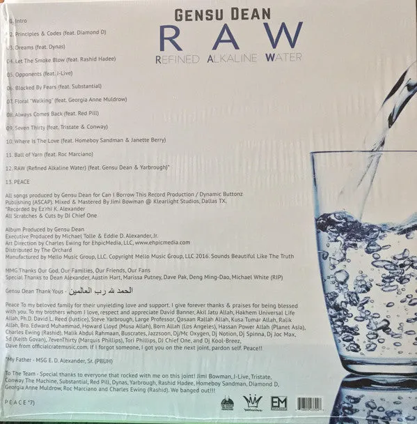 Gensu Dean ~ RAW (Refined Alkaline Water)