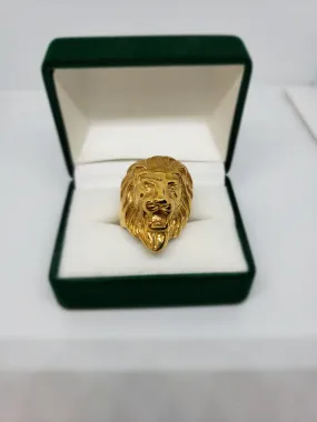 Gold Plated Lion Ring