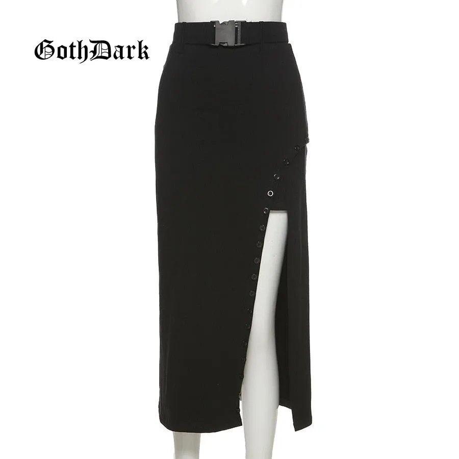 Gothic High Waist A-Line Sexy Slit Side Long Dress