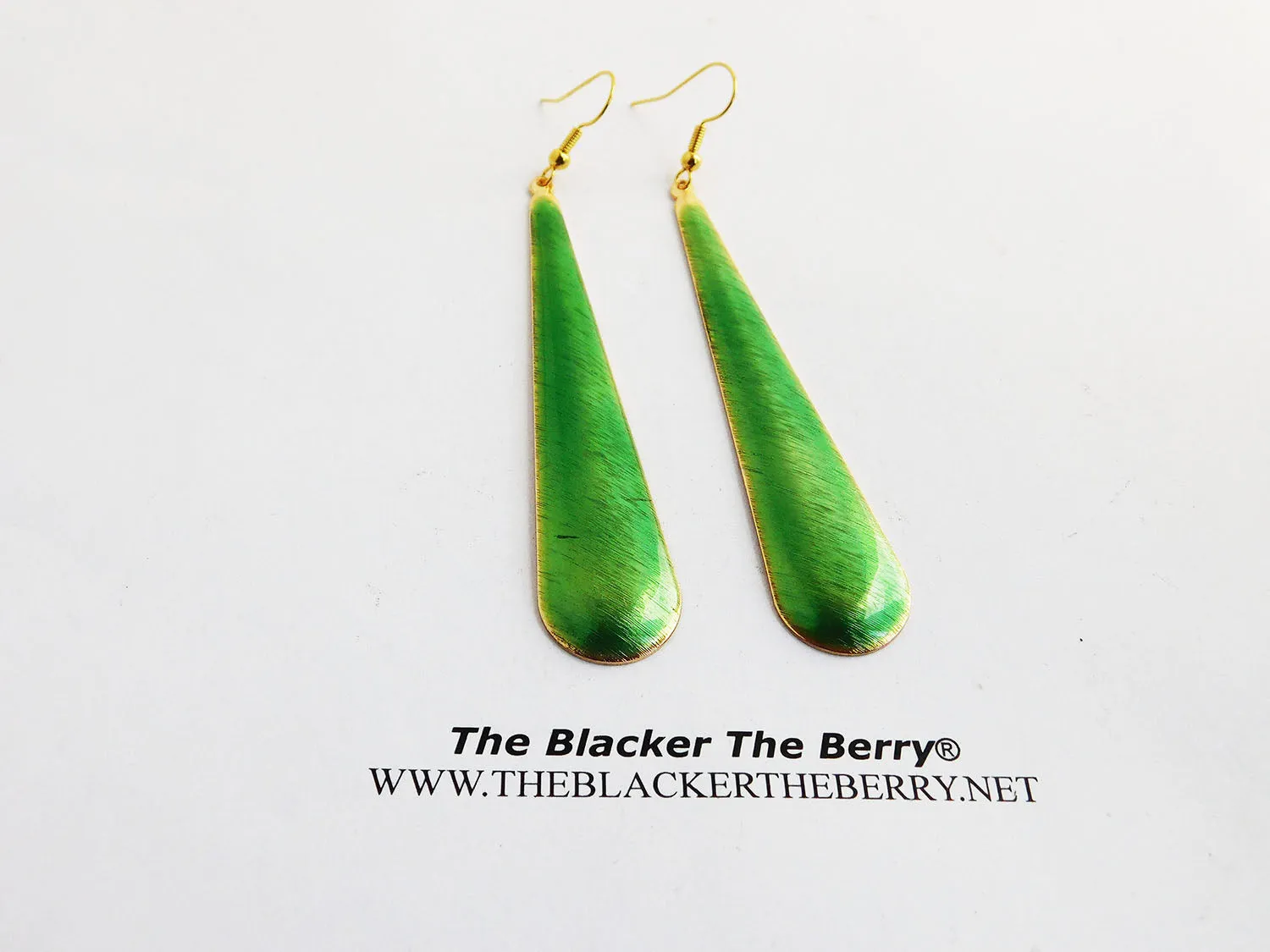 Green Earrings Drop Jewelry Long Women