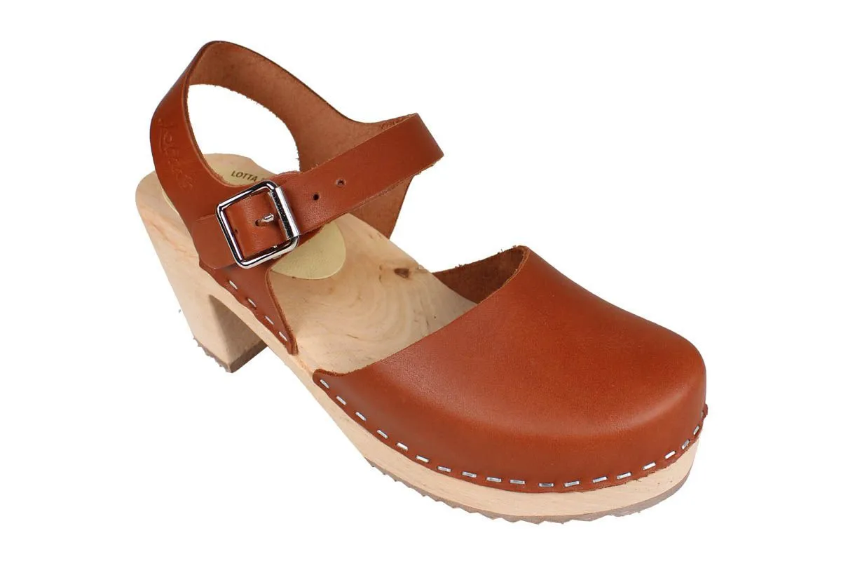 HIGH WOOD CLOGS/TAN