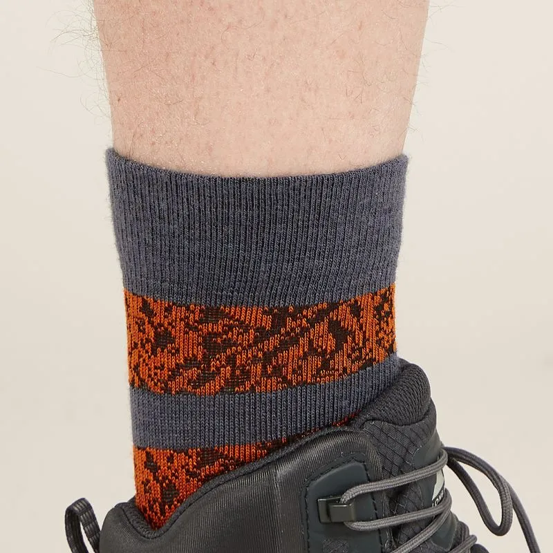 icebreaker Merino Men's Hike+ Light Crew Socks Natural Summit - Graphite/Blaze/Black