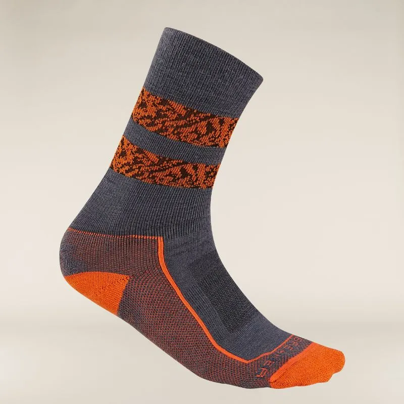 icebreaker Merino Men's Hike+ Light Crew Socks Natural Summit - Graphite/Blaze/Black