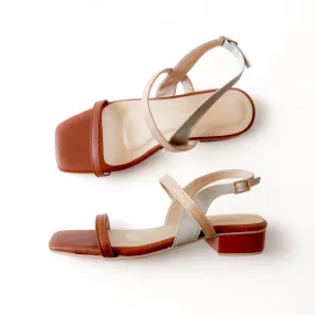 IRIS Tri-tone Strappy 1' Block Heels