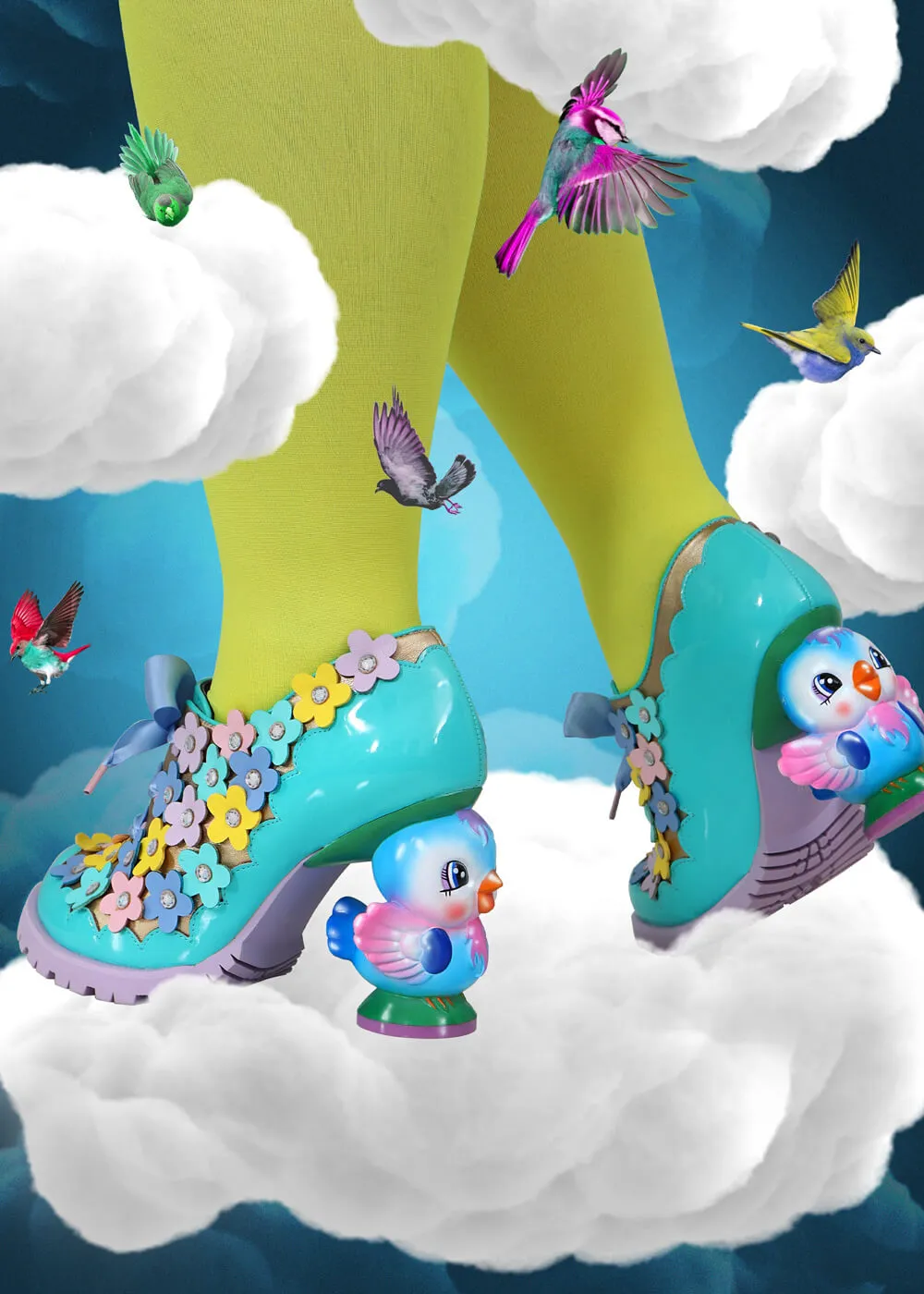 Irregular Choice Birdadette Pumps Blue