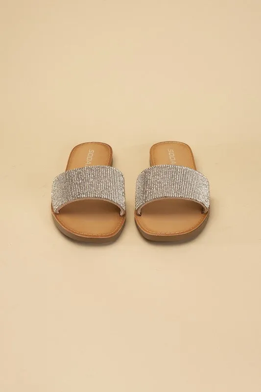 JUSTICE RHINESTONE SLIDES