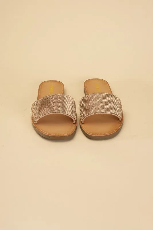 JUSTICE RHINESTONE SLIDES