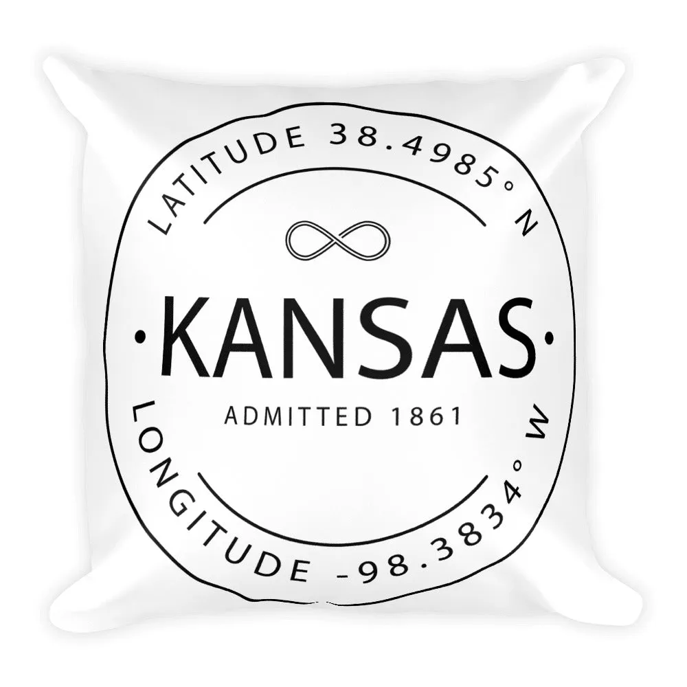 Kansas - Throw Pillow - Latitude & Longitude