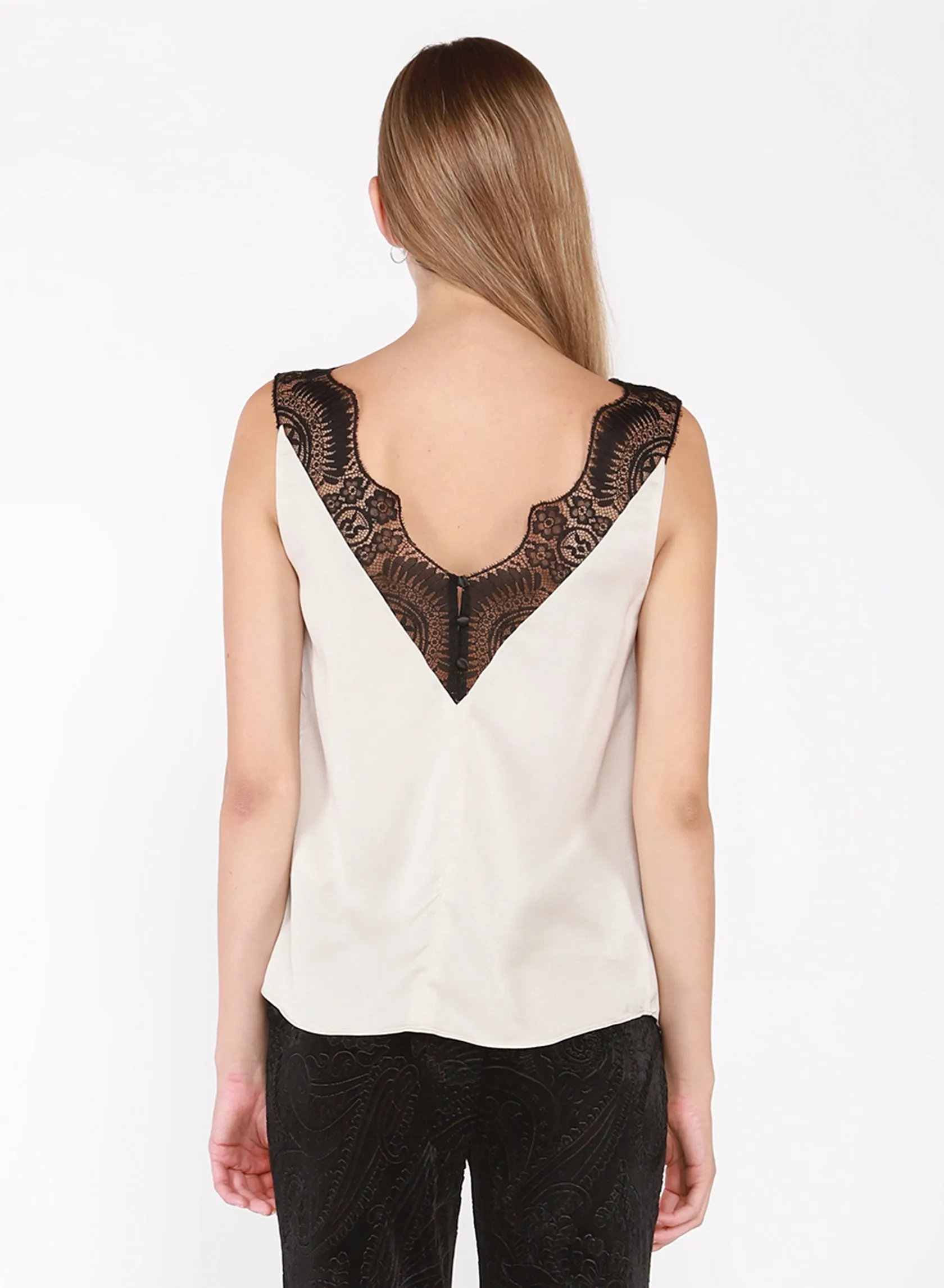 Lace Trim Satin Cami