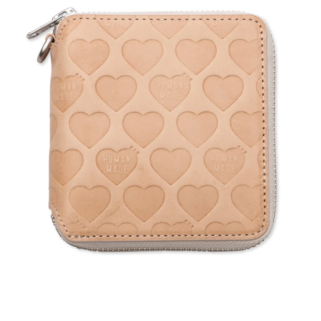 Leather Wallet - Beige