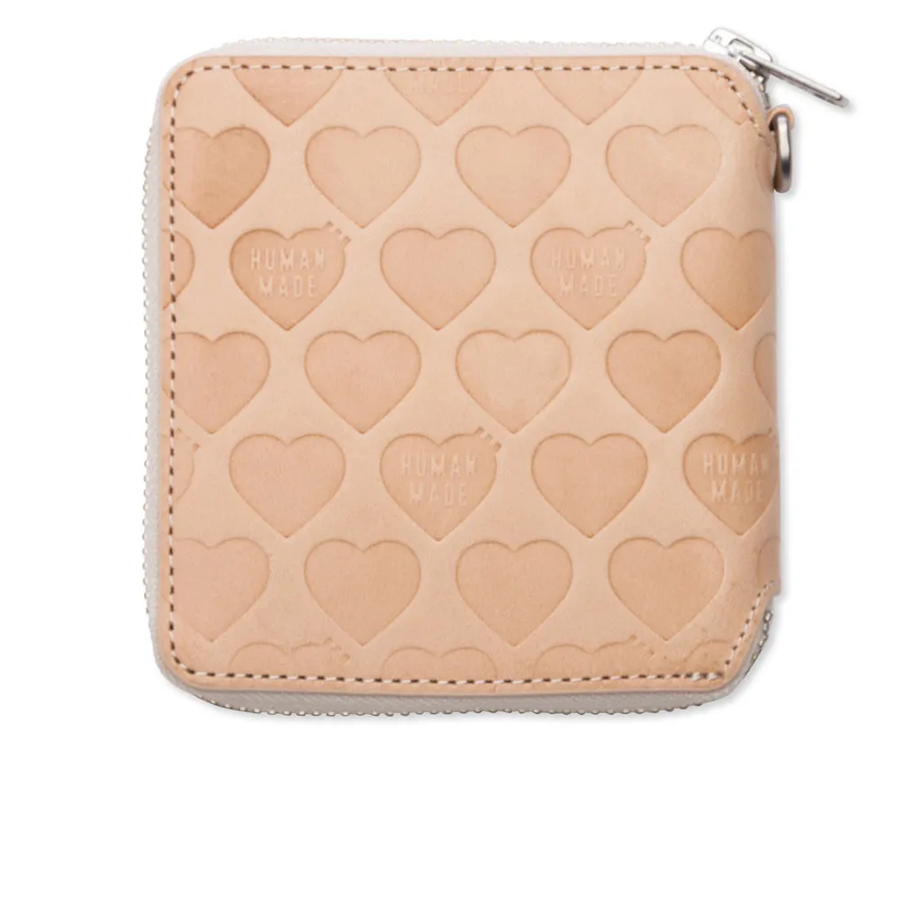 Leather Wallet - Beige