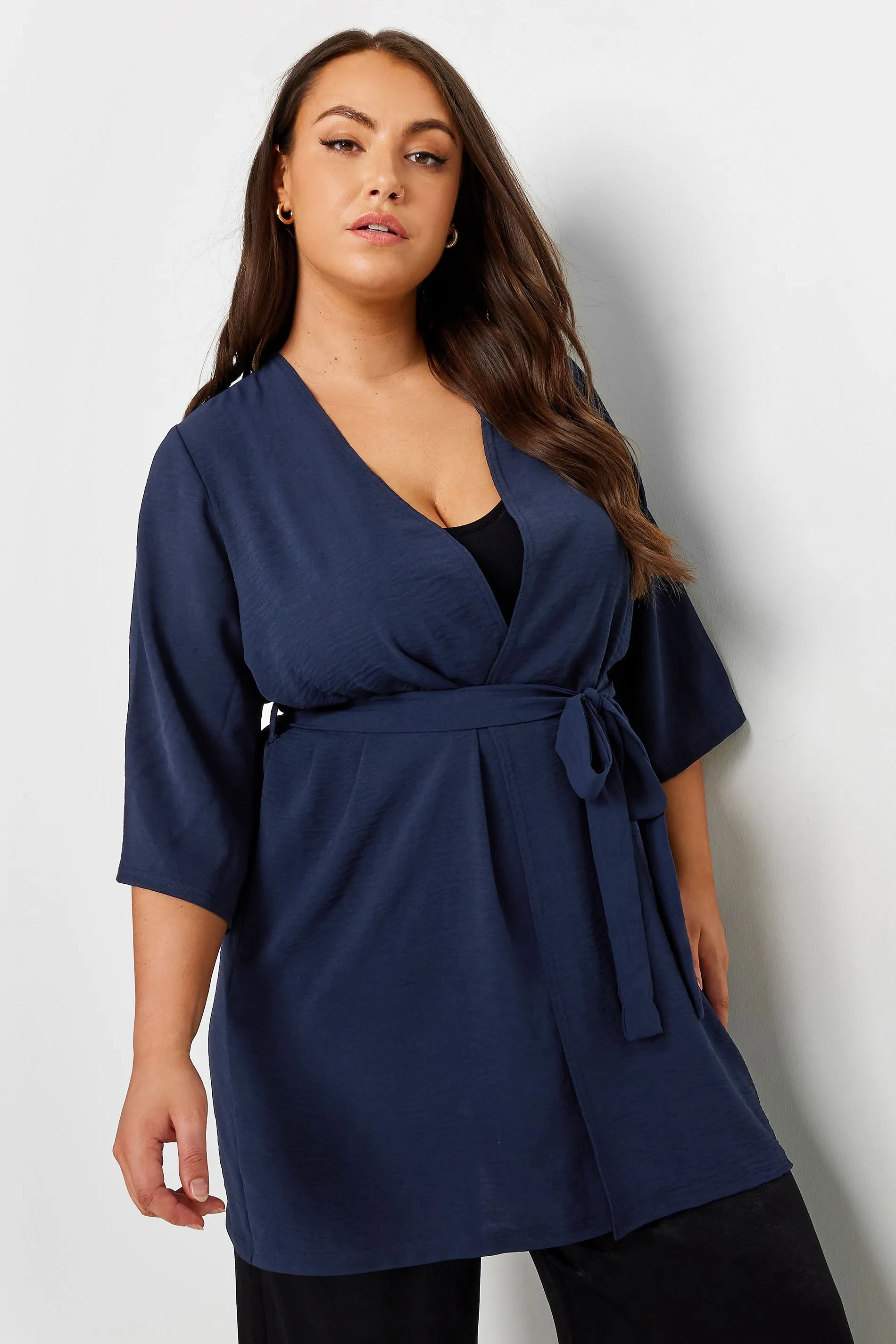 LIMITED COLLECTION Curve Navy Blue Kimono