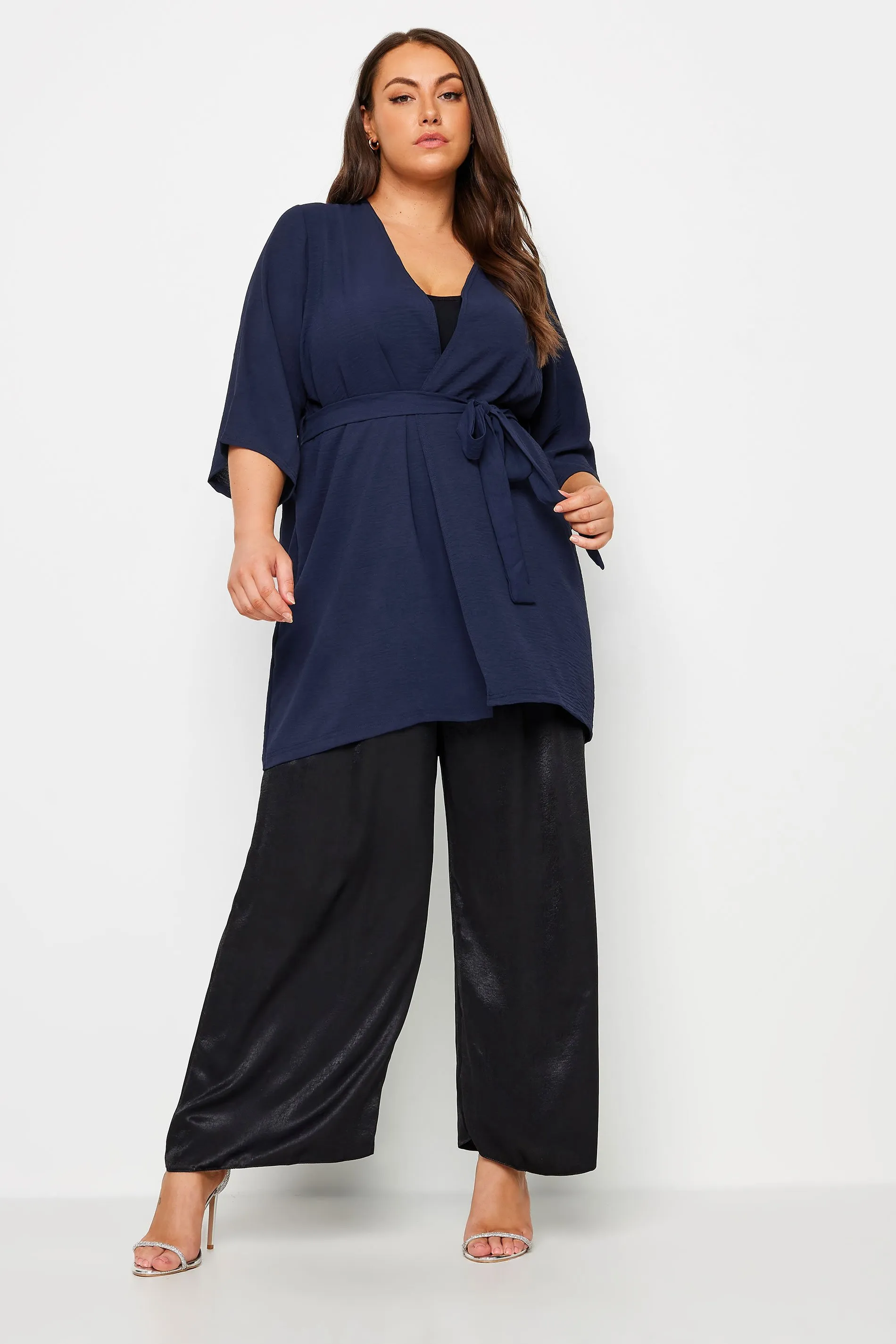 LIMITED COLLECTION Curve Navy Blue Kimono