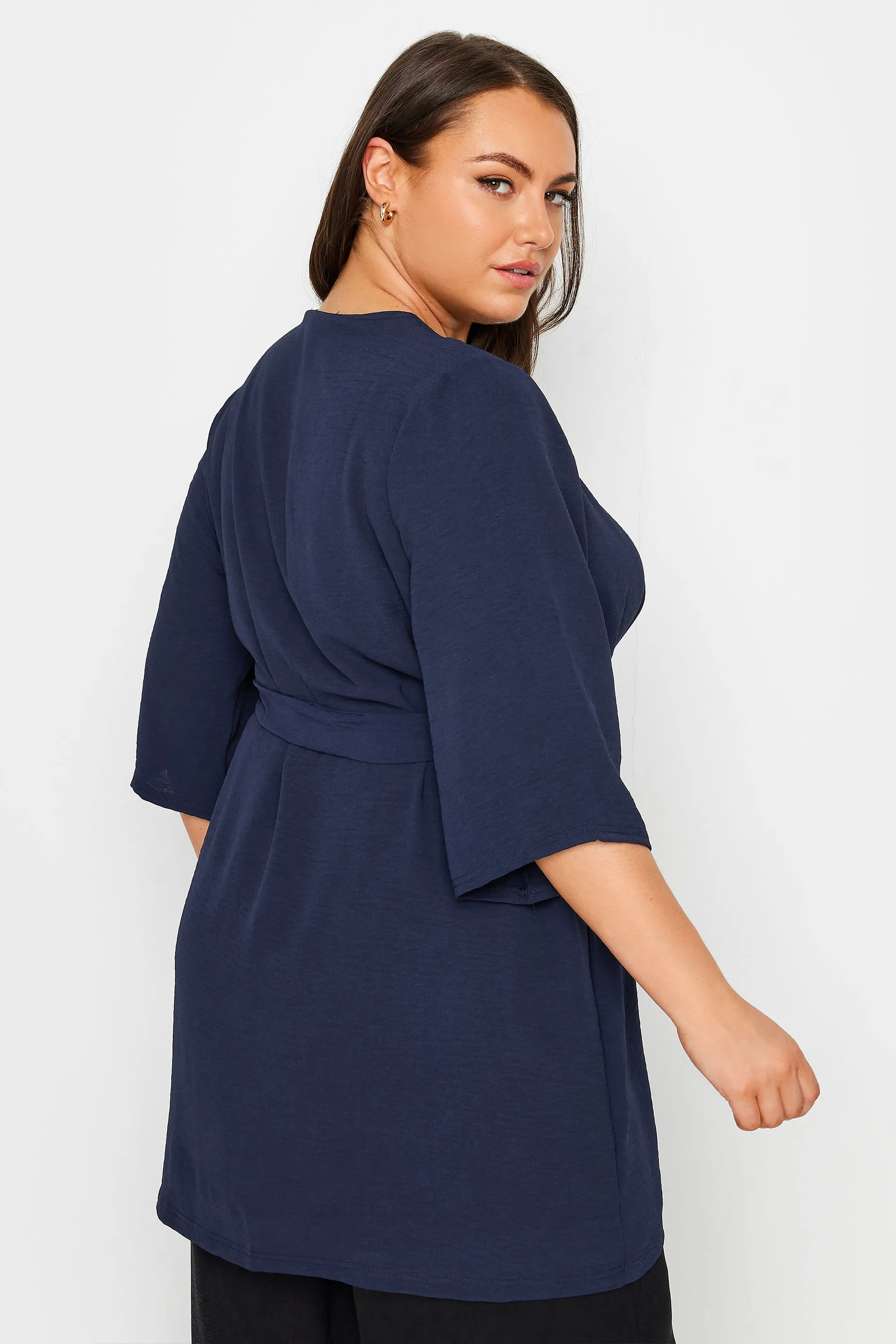 LIMITED COLLECTION Curve Navy Blue Kimono