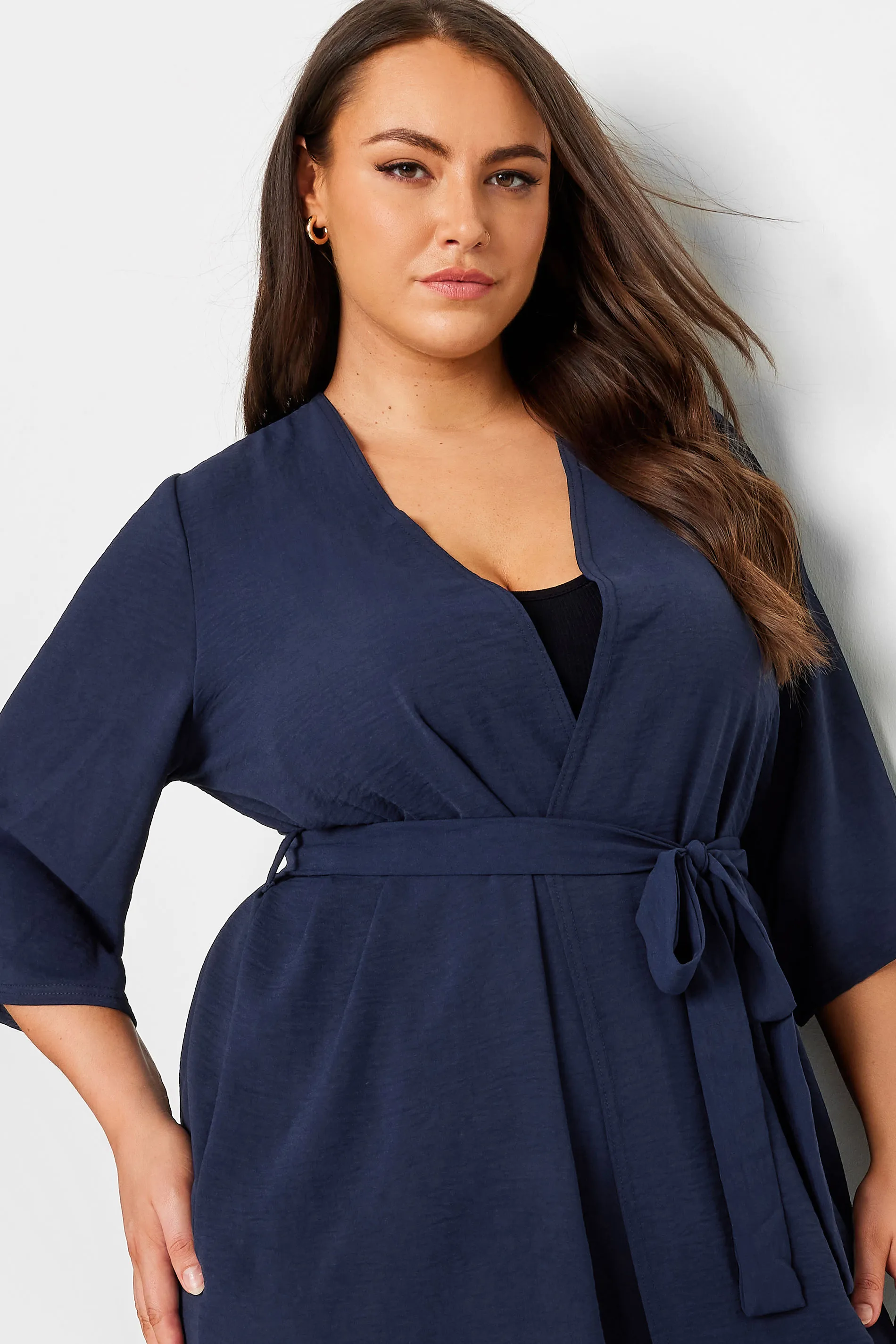 LIMITED COLLECTION Curve Navy Blue Kimono