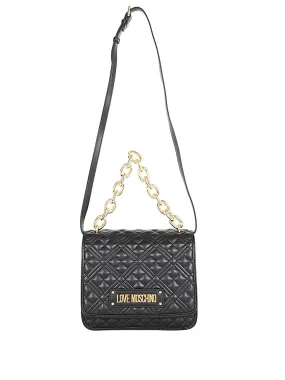 Love Moschino Logo Plaque Chain-Link Shoulder Bag