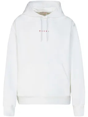 Marni - Sweat à capuche white à logo imprimé